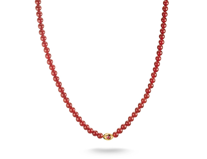 Thomas Sabo KE2332-414-10-L55 ELYNDRA Kette 55 cm - 750/- Gold auf Silber & Zirkonia - Rot
