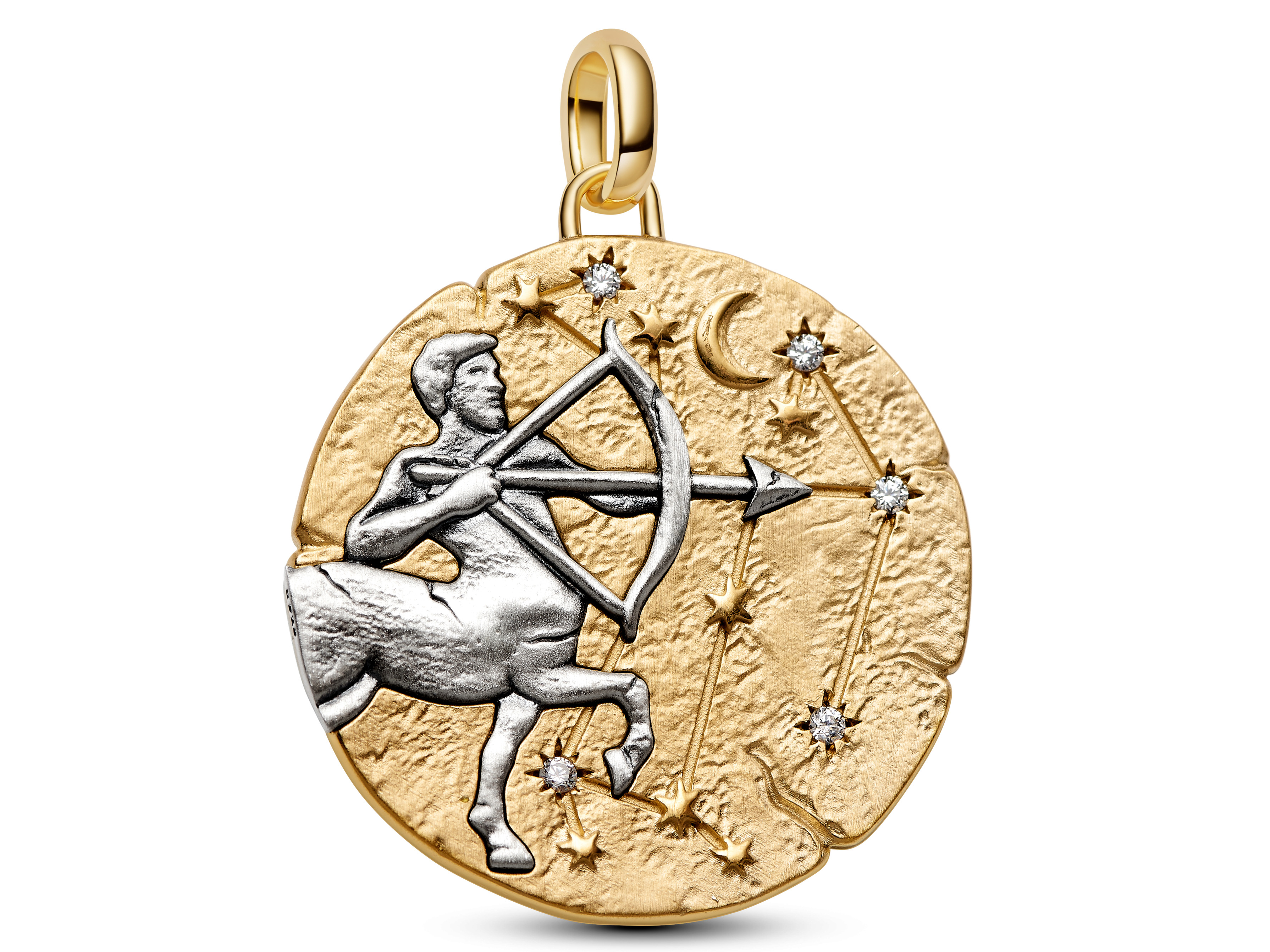 Pandora ME 764995C01 - Sternzeichen Schütze - gr. Anhänger-Charm - Sterling Silber & Gelbgold Vergoldung - 28 mm
