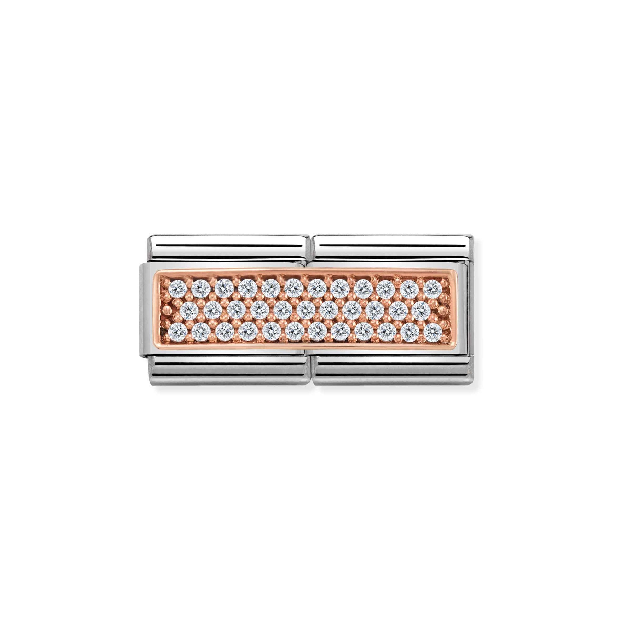 Nomination Composable Charm Doppel Link mit Zirkonia – PAVE