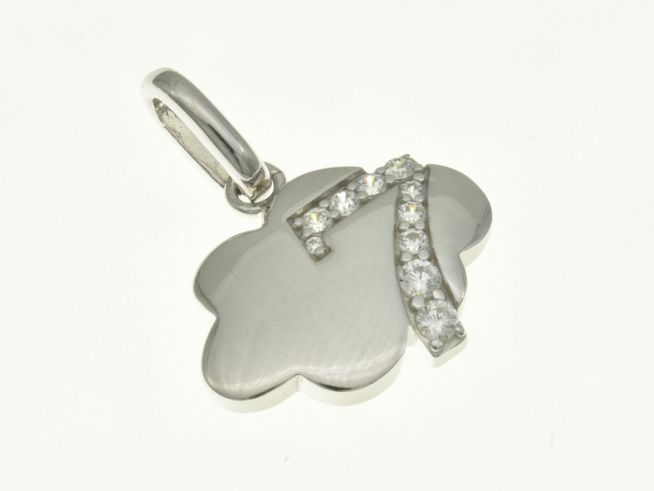 Wolke Nr. 7 Anhänger aus rhodiniertem Sterling Silber mit Zirkonia von Juwelier Harnisch, schlicht und elegant gestaltet, ideal als Schmuckstück für jeden Anlass.