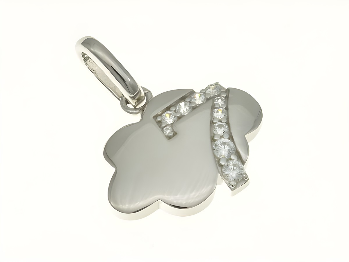 Wolke Nr. 7 Anhänger aus rhodiniertem Sterling Silber mit Zirkonia von Juwelier Harnisch, schlicht und elegant gestaltet, ideal als Schmuckstück für jeden Anlass.