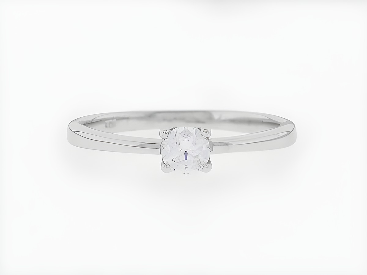 Silber Ring rhodiniert mit klarem Zirkonia, klassisches Design, Größe 54, Breite 4,2 mm, Hersteller Juwelier Harnisch, geeignet bis Größe 54 / 17,2.