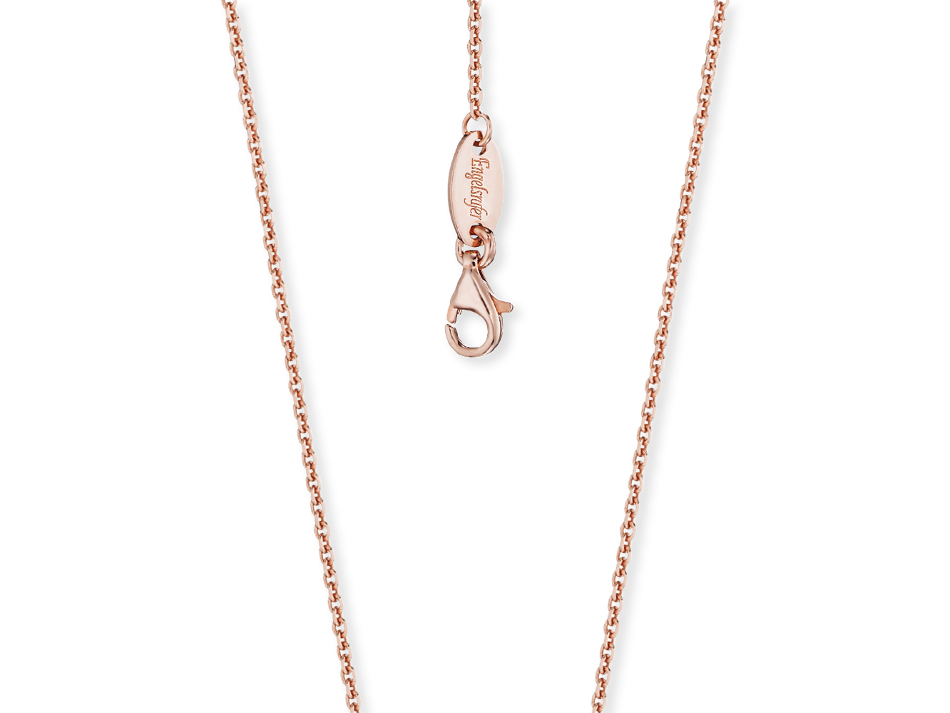 Die Kette von Engelsrufer ist aus vergoldetem Silber in Roségold und hat eine Länge von 40 cm. Sie zeigt einen feinen, eleganten Stil mit einem praktischen Verschluss.