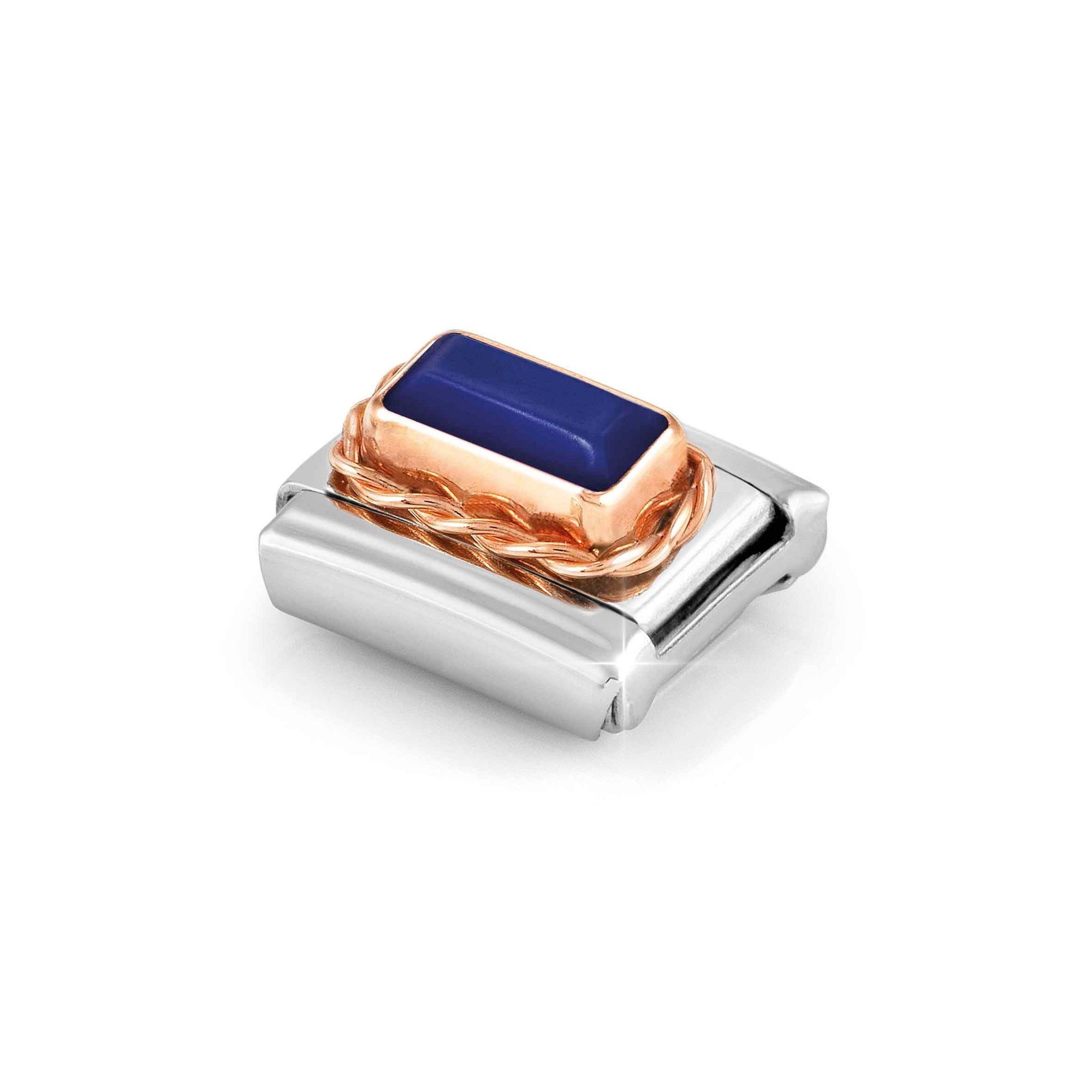 Nomination Composable Classic Charm Kordel Lapislazuli - Edelstahl, Gold 375 Roségold – Ansicht 4
