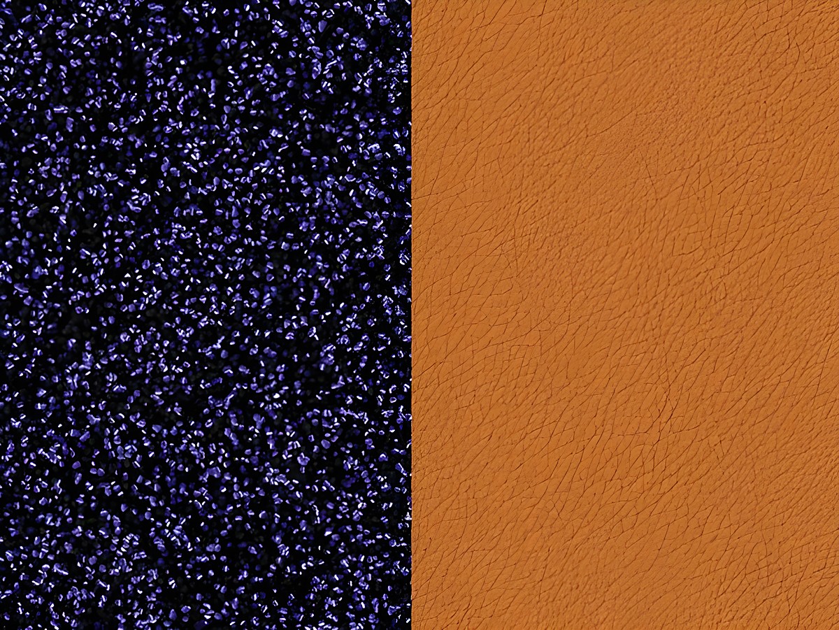 Zweiseitige Lederarmreif Einlage von Les Georgettes Lapis-Papyrus in Ocker Gelb und Dunkelblau Glitzer, 8 mm, für stilvolle Akzente und vielfältige Kombinationsmöglichkeiten.