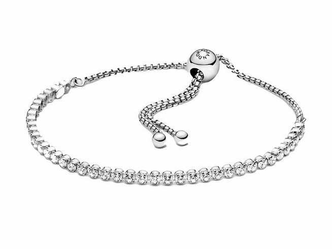 Funkelndes Schiebe-Tennisarmband aus Sterling Silber mit Zirkonia, 25 cm lang, elegantes Design für stilvolle Akzente und vielseitige Tragemöglichkeiten.