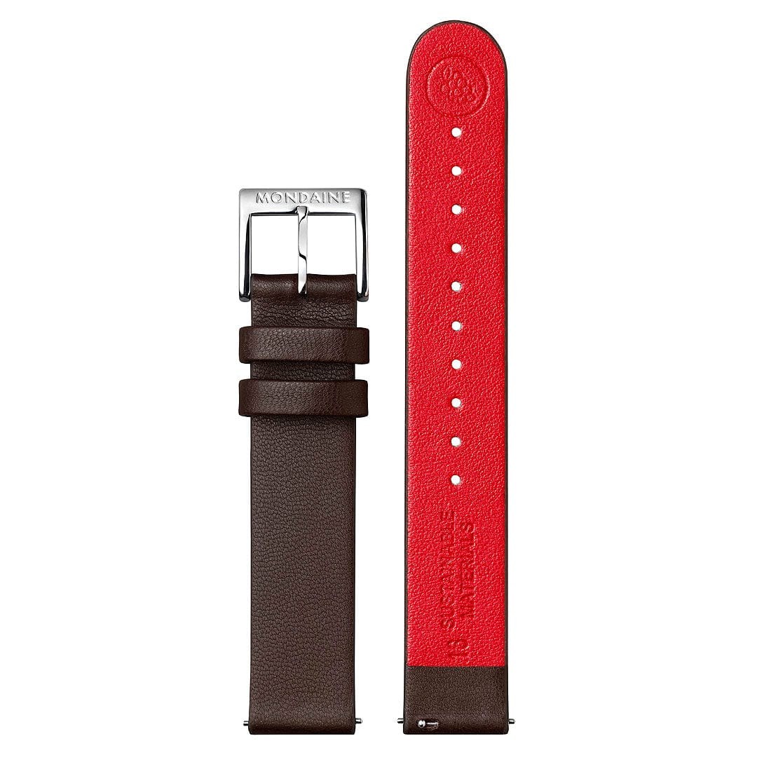 Mondaine Uhren Lederarmband - veganes Traubenleder Braun - 16 mm – Ansicht 2