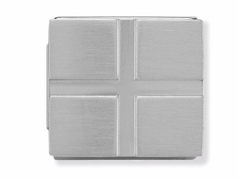 Edelstahl Gitter mattiert von Nomination Ikons zeigt ein minimalistisches, quadratisches Design mit vier gleichmäßigen Segmenten, ideal für individuellen Schmuck und Accessoires.