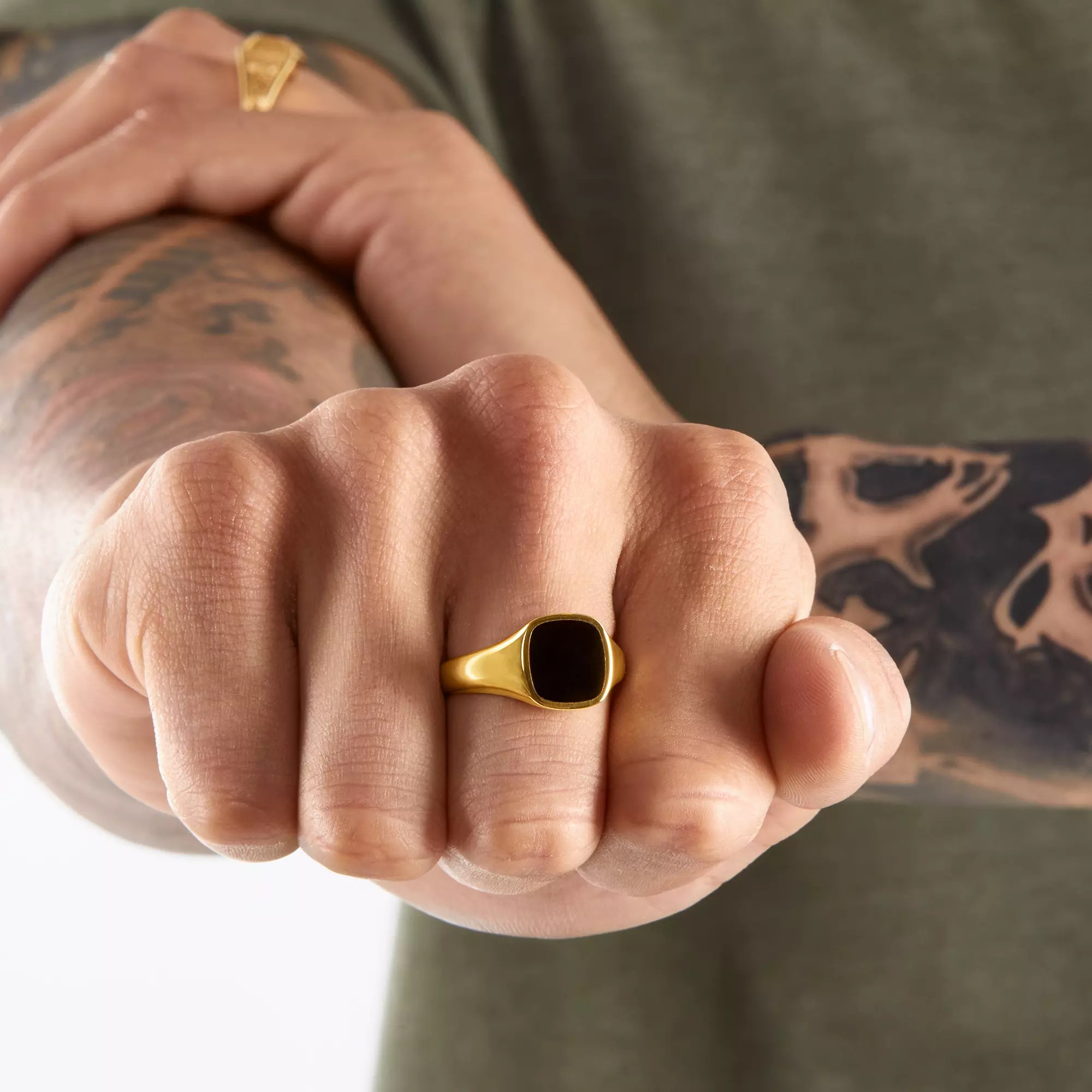Thomas Sabo Ring Sterling Silber - vergoldet Gelbgold + Onyx schwarz – Ansicht 3