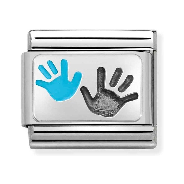 Nomination Composable Classic Charm Hände Sohn und Eltern - Edelstahl, Sterling Silber