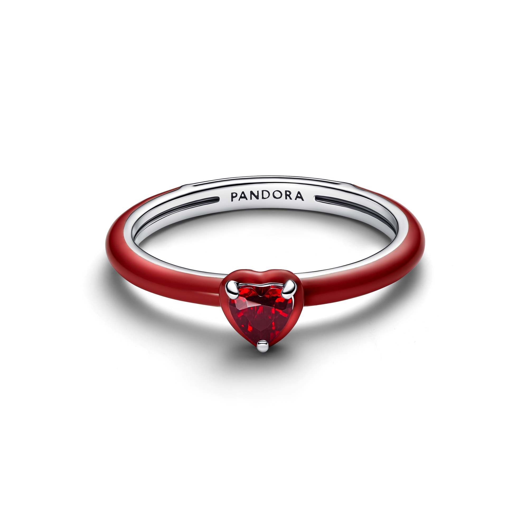 Pandora ME Roter Chakra Herz Ring - Silber - Emaille - Kristall - Rot – Ansicht 2