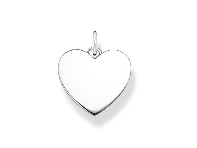 Thomas Sabo Gravur Anhänger Herz PE926-001-21 aus Silber, herzförmiger Charm mit glatter Oberfläche, ideal für persönliche Gravuren, elegantes Accessoire für jedes Schmuckstück.
