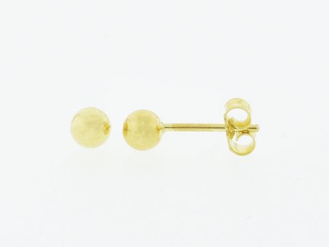 Gold Ohrringe aus 333 Gold mit einer Kugel von 4 mm als Stecker, hergestellt von Juwelier Harnisch, elegante und zeitlose Kugel Ohrringe für jeden Anlass.