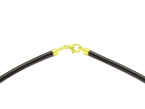 Kautschukband 24 cm aus Naturkautschuk mit einem Durchmesser von 2 mm und einem Gold 585 Karabiner, ideal für Schmuckdesign und individuelle Anhänger.