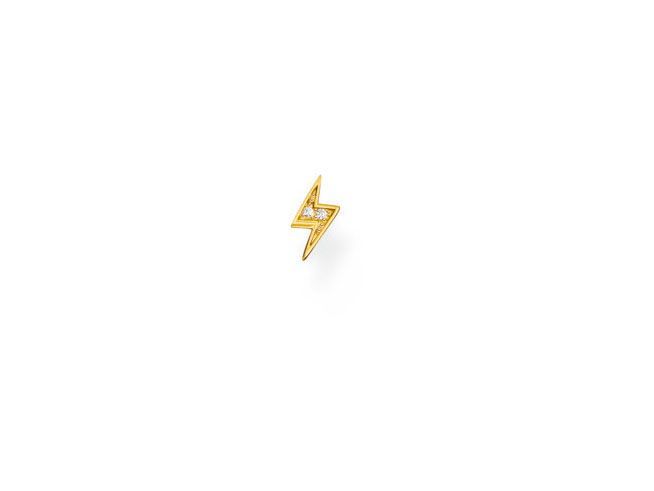Thomas Sabo Ohrstecker Einzelstück H2217-414-14 aus vergoldetem Sterling Silber in Gelbgold mit Zirkonia in weiß, stylisches Blitzdesign als eleganter Ohrschmuck.