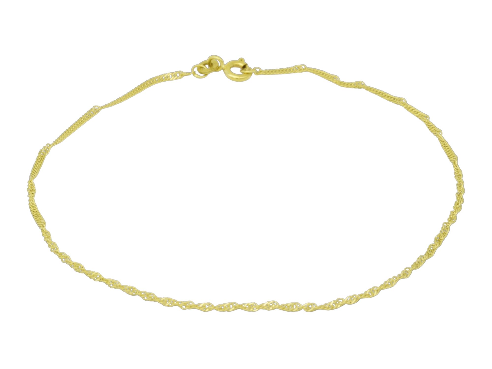 Armband Kordelpanzer Zart - Gelbgold poliert - 22,5 cm