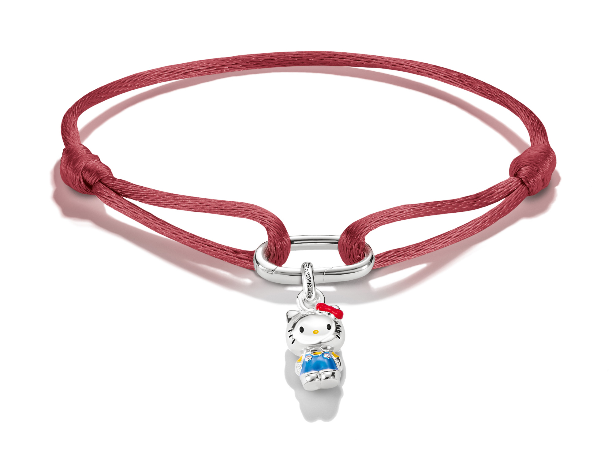 Thomas Sabo Hello Kitty A2245-M07-10-L24V Armband - 24 cm - versilbert & Emaille & Textil - rot