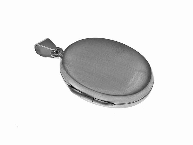 Oval Sterling Silber Medaillon mattiert 32 mm von Juwelier Harnisch mit einem schlichten und eleganten Design, ideal für persönliche Erinnerungen oder als Geschenk.