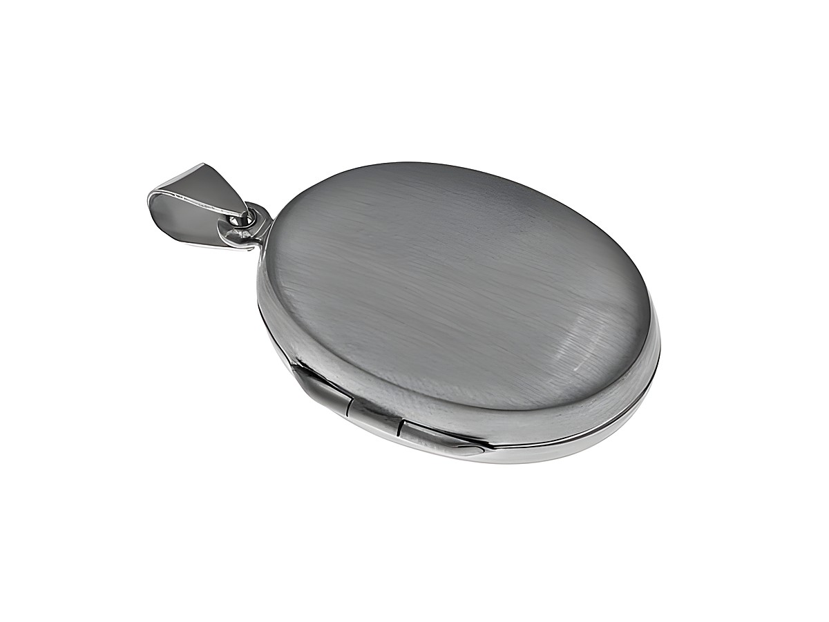 Oval Sterling Silber Medaillon mattiert 32 mm von Juwelier Harnisch mit einem schlichten und eleganten Design, ideal für persönliche Erinnerungen oder als Geschenk.