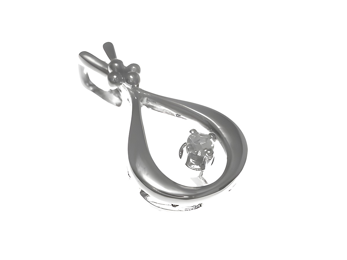 Gold Anhänger - Gold 585 mit einem Diamanten von 0,03 ct in Weißgold, schlichte Tropfenform und elegantes Design, Hersteller: Juwelier Harnisch, Diamanten & Brillianten.