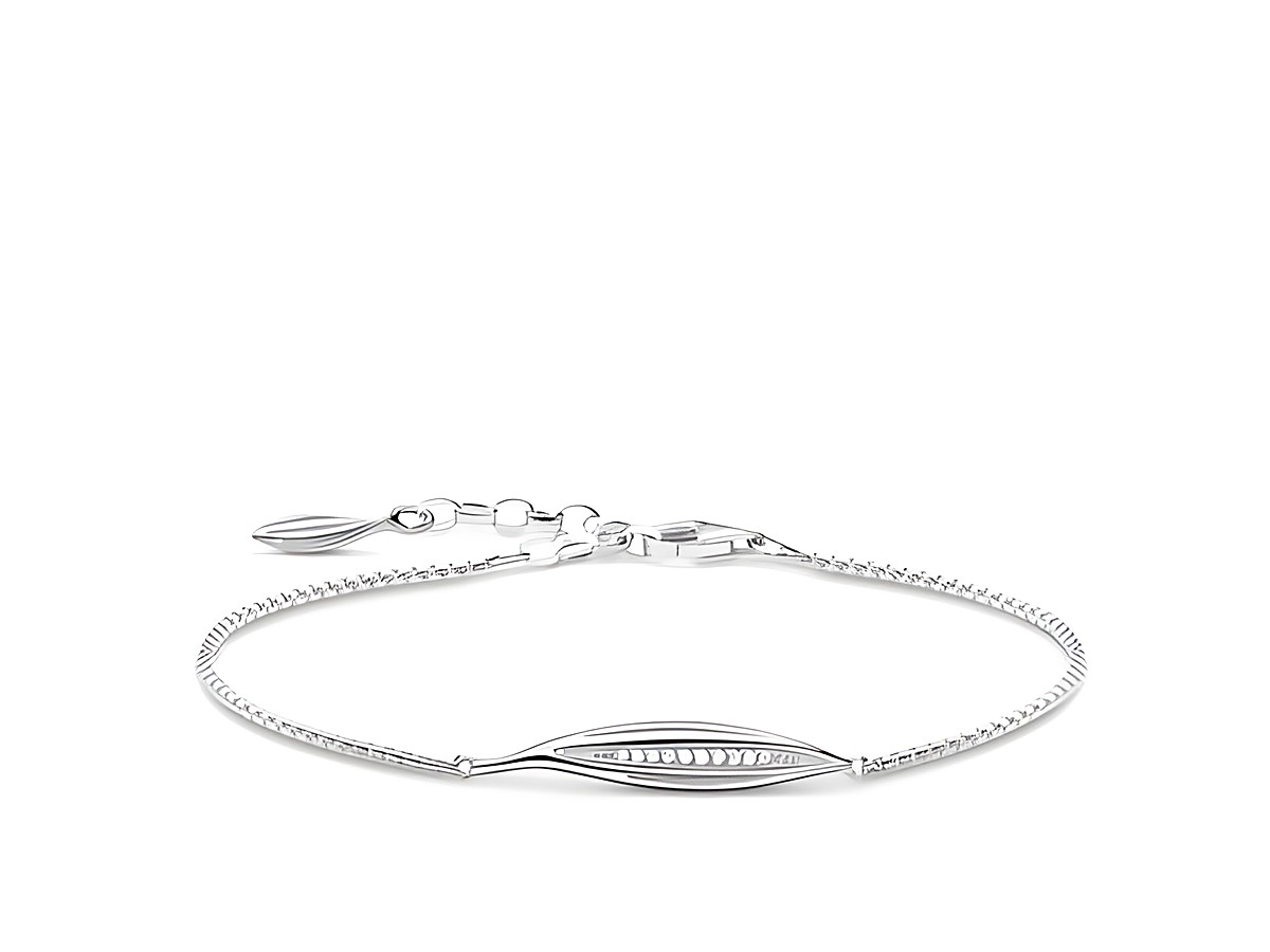 Schmuckstück aus Silber, Thomas Sabo Armband mit Verzierung in weiß, Größe 16 bis 19 cm, filigrane Details und elegantes Design, ideal für jeden Anlass.