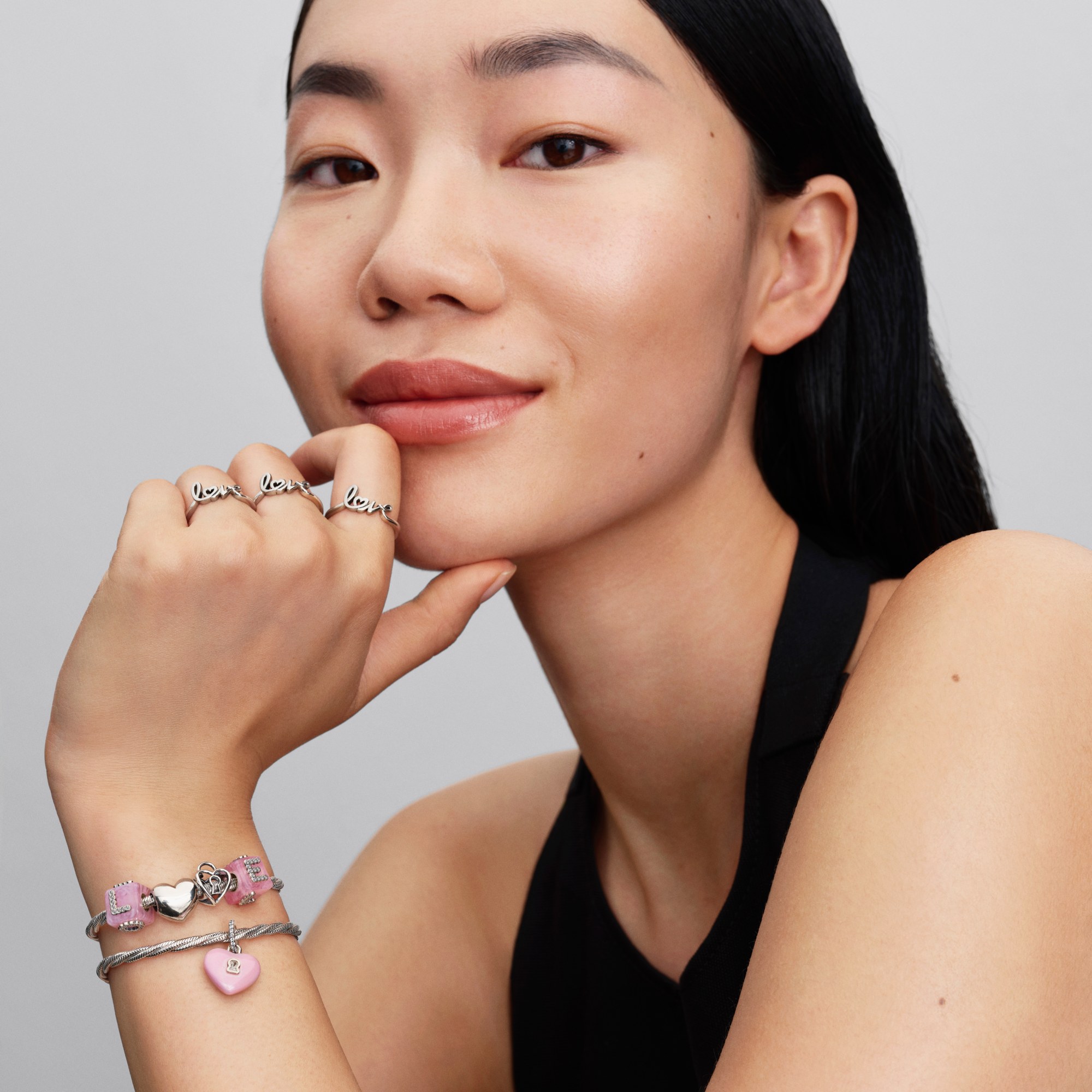 Pandora rosafarbenes Keramik Herzschloss - Charm Anhänger - Silber - Ceramic - Zirkonia - Pink – Ansicht 5