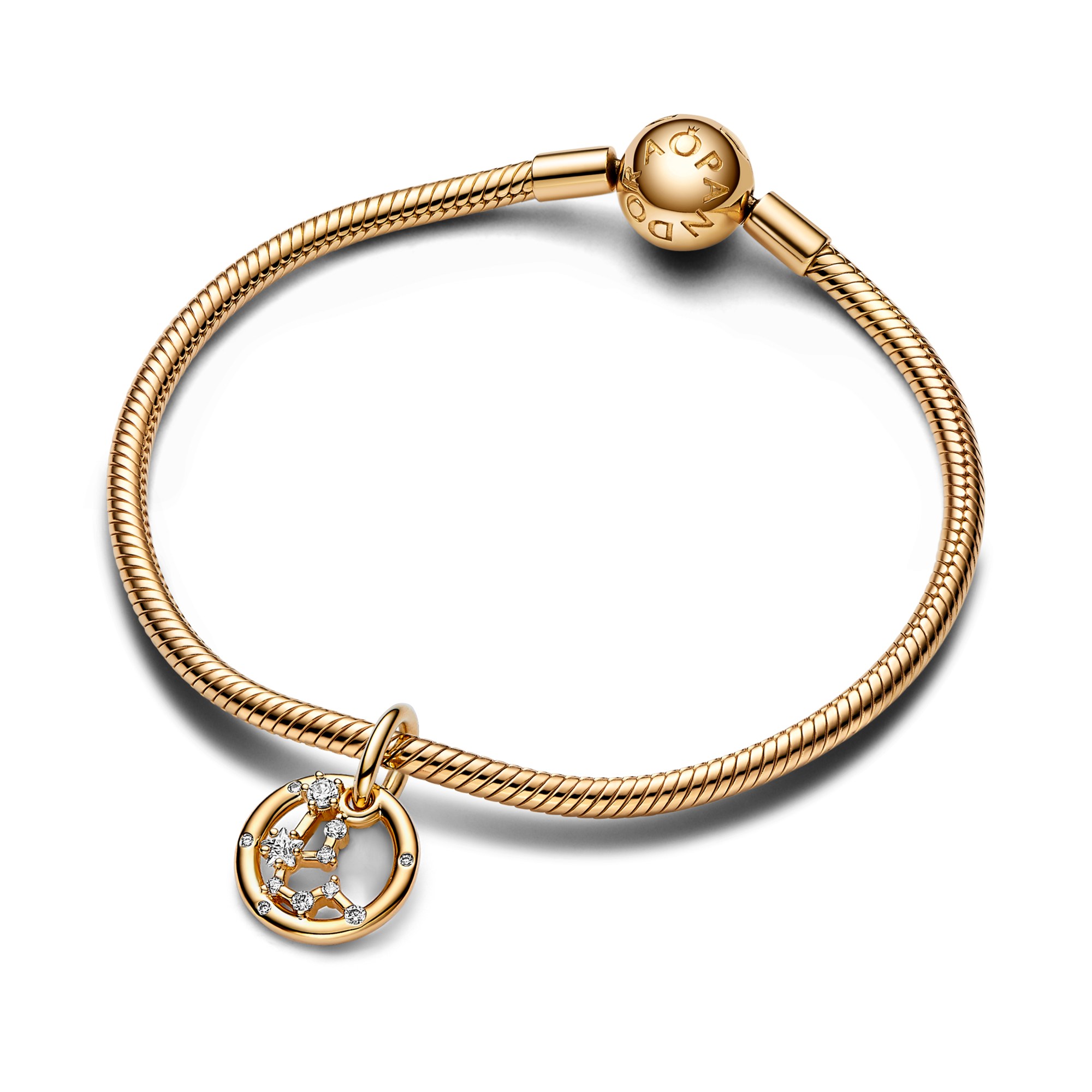 Pandora Sternzeichen Wassermann Charm-Anhänger - Gelbgold Vergoldung - Zirkonia – Ansicht 3