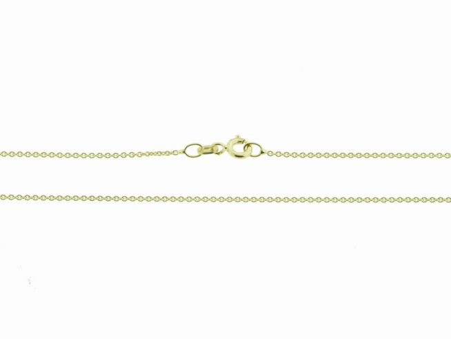 Ankerkette rund aus Gold 585 in einem feinen Design mit einer Länge von 42 cm, hergestellt von Juwelier Harnisch, mit praktischem Karabinerverschluss.