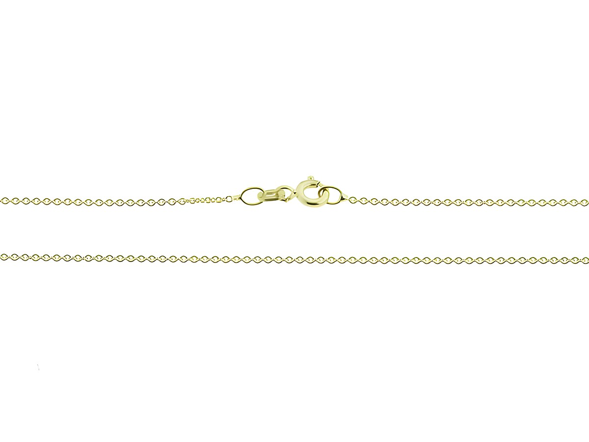 Ankerkette rund aus Gold 585 in einem feinen Design mit einer Länge von 42 cm, hergestellt von Juwelier Harnisch, mit praktischem Karabinerverschluss.
