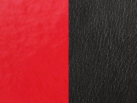 Les Georgettes Leder Armreifen Einsatz in Rot und Schwarz, 40 mm, weich strukturiertes Leder, ideal für individuell gestaltbare Armbänder.