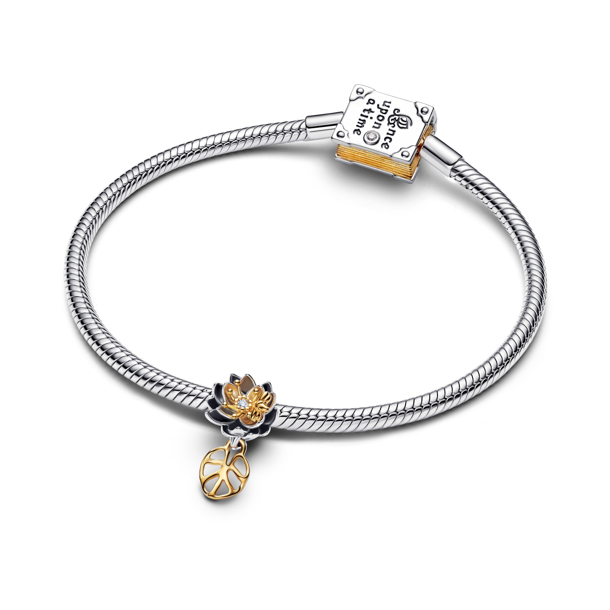 Pandora Disney Tiana Lotusblume - Silber & Gelbgold Vergoldung - Lab-Grown Diamant – Ansicht 2