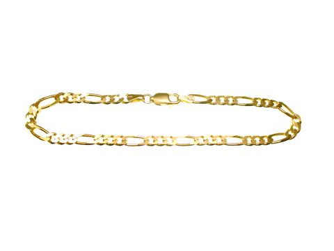 43303-0 Figaro Armband aus Gold 585, 18 cm lang, mit Maßen 3,7 x 1,2 mm, von Juwelier Harnisch. Elegantes Design mit klassischen Figaro-Gliedern für stilvolle Akzente.