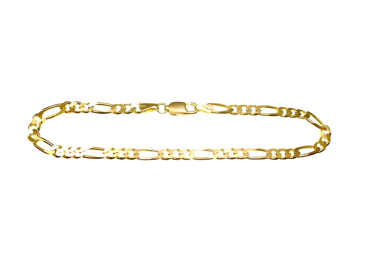 Figaro Armband aus Gold 585, 18 cm lang, mit Maßen 3,7 x 1,2 mm, von Juwelier Harnisch. Elegantes Design mit klassischen Figaro-Gliedern für stilvolle Akzente.