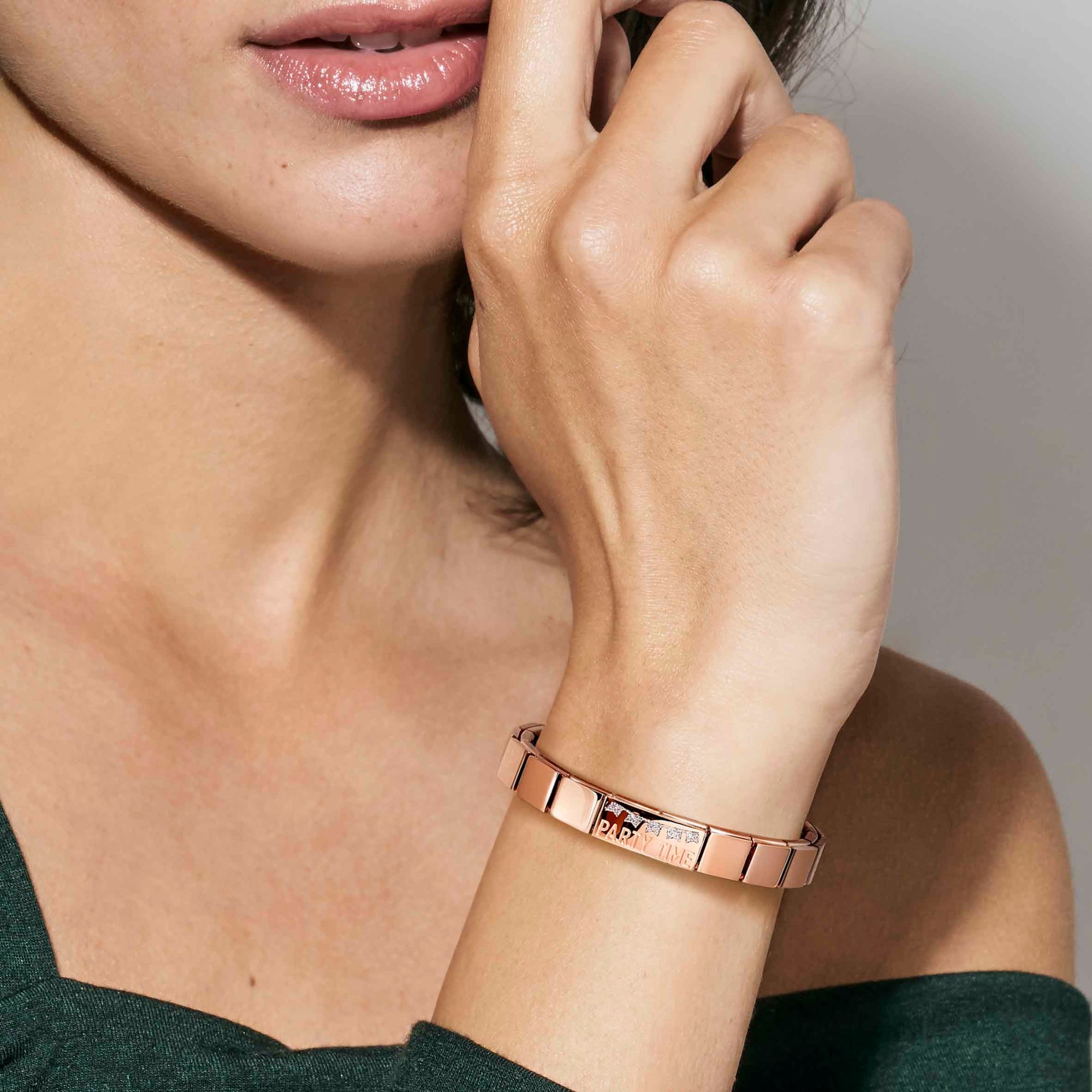 Nomination Classic GLAM Link Double Edelstahl mit Emaille Roségold - Girl Power – Ansicht 2