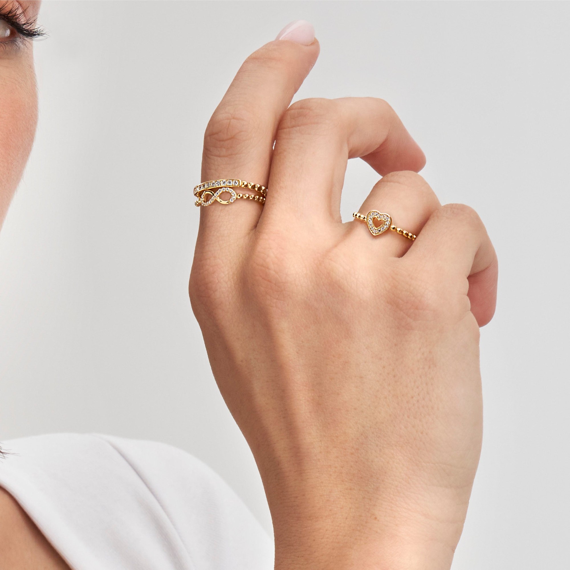 Nomination LoveCloud - Ring - Herz - Sterling Silber mit Goldauflage - Gr. 13 – Ansicht 2