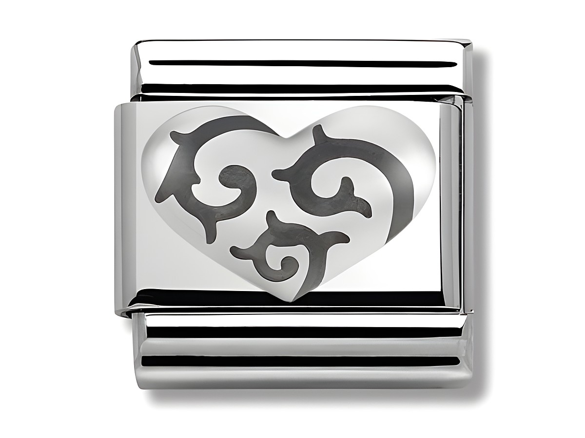 Herz mit Dornen aus hochwertigem Silber von Nomination Classic, Silver 330101 01, elegantes Design mit filigranen Details, ideal für persönliche Schmuckstücke und Geschenke.