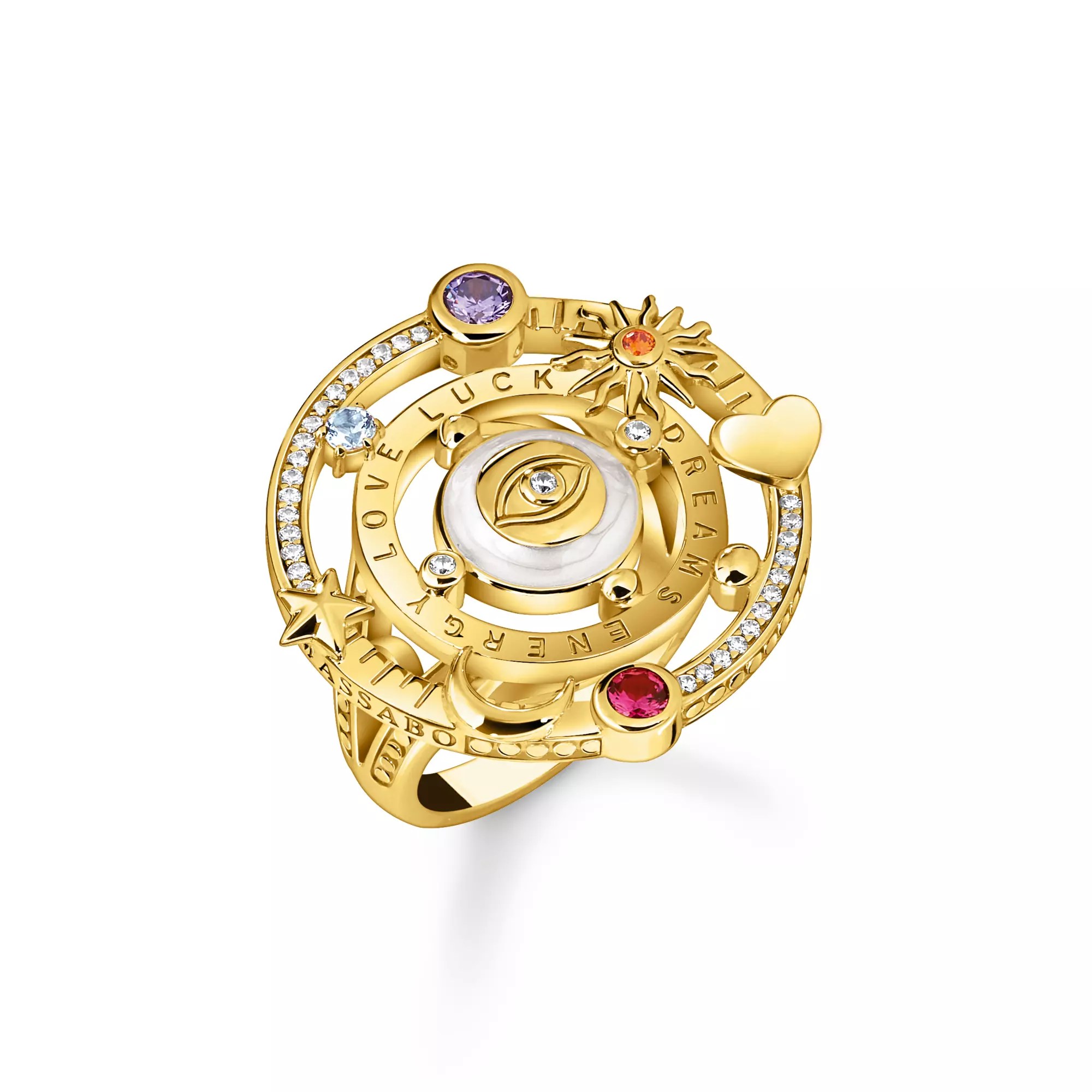 Thomas Sabo Ring - Silber verg. & Emaille & Zirkonia - bunt - kosmischer Talisman