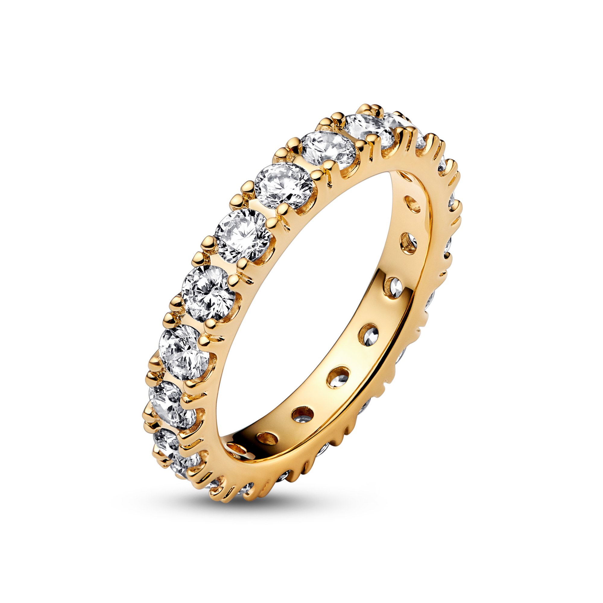 Pandora funkelnde Reihe Ewigkeits-Ring - Gelbgold Verg. - Zirkonia - Klar – Ansicht 2