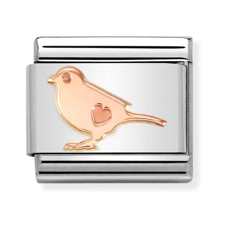 Nomination Composable Classic Charm Vogel - Edelstahl, Gold 375 Roségold
