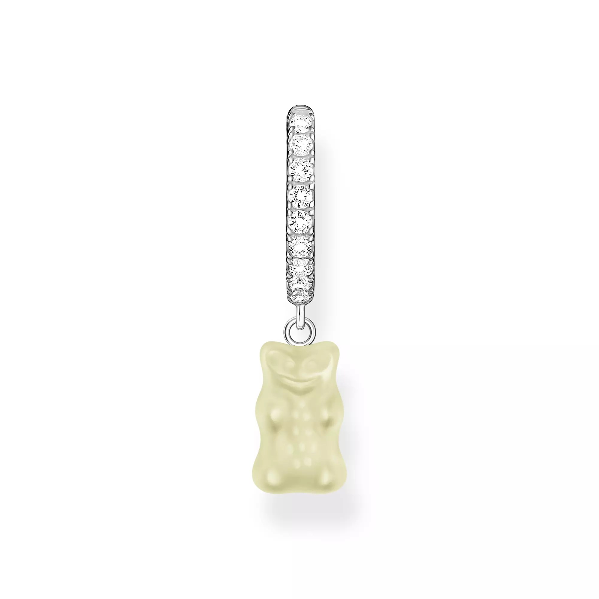 Thomas Sabo Einzel Creole - HARIBO - Einzel-Creole mit Gummibärchen - Goldbär - Silber & Glas & Zirkonia - Weiß