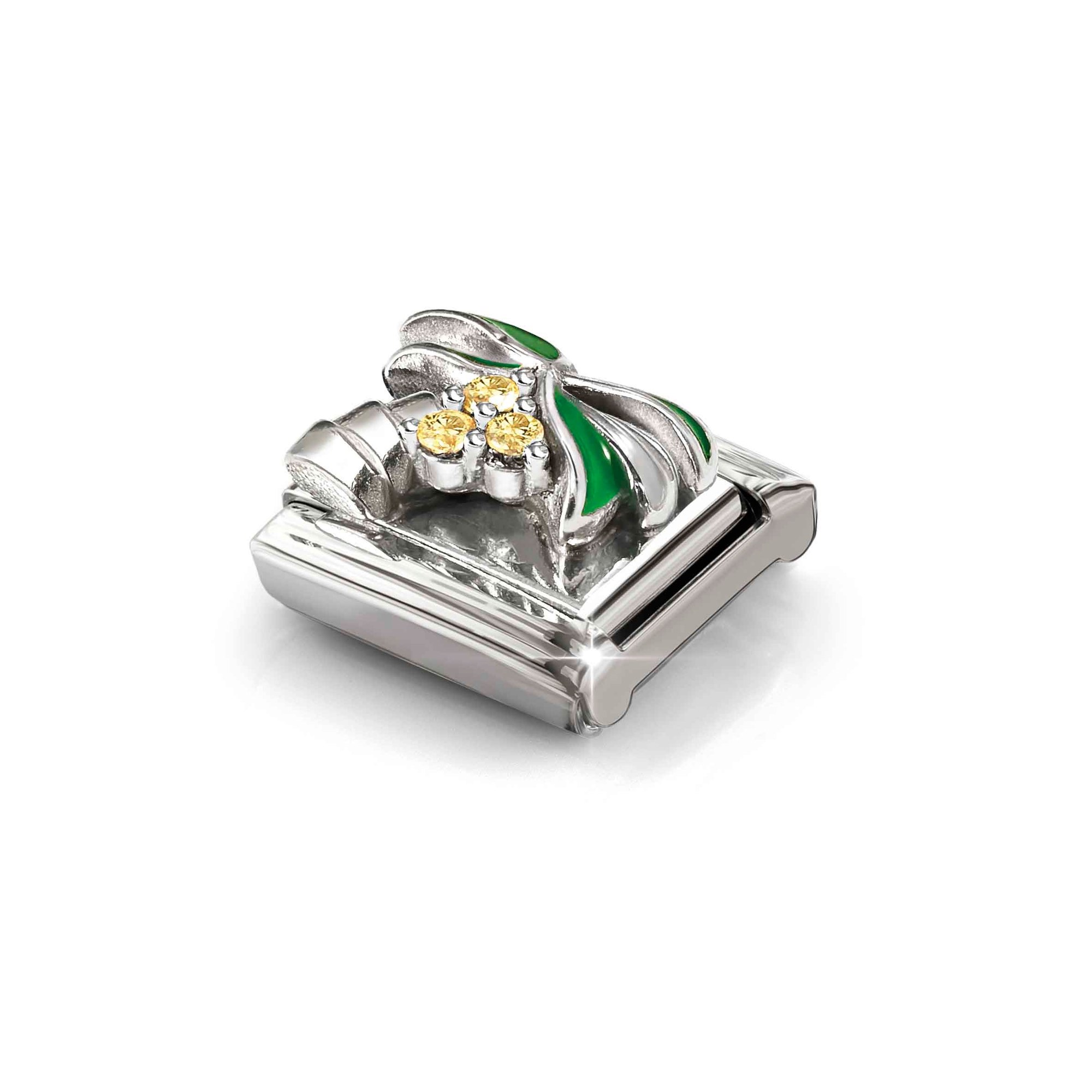 Nomination Composable Classic Charm Palme gelb - Edelstahl, Sterling Silber, Emaille, Zirkonia – Ansicht 4