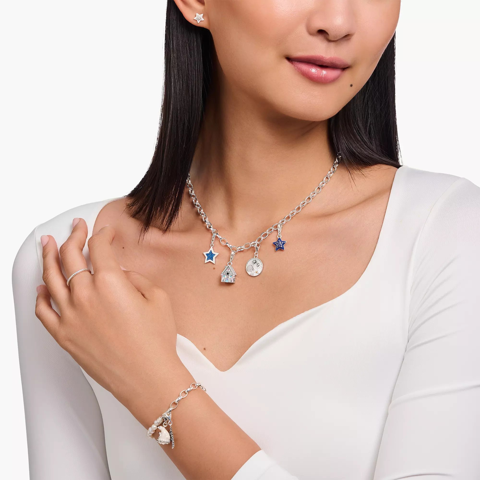 Thomas Sabo Charm-Anhänger - Lebkuchenhaus - Silber gesch. & Glas-Keramik Stein – Ansicht 4