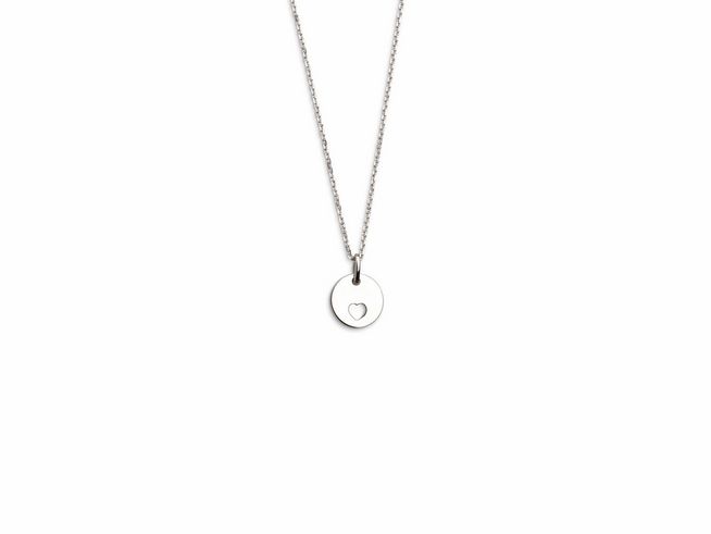 Xenox Sterling Silber Kette XS3537 in 40-45 cm mit Ankerkette und Herzanhänger, elegante und gefühlvolle Schmuckstück für besondere Anlässe und den Alltag.