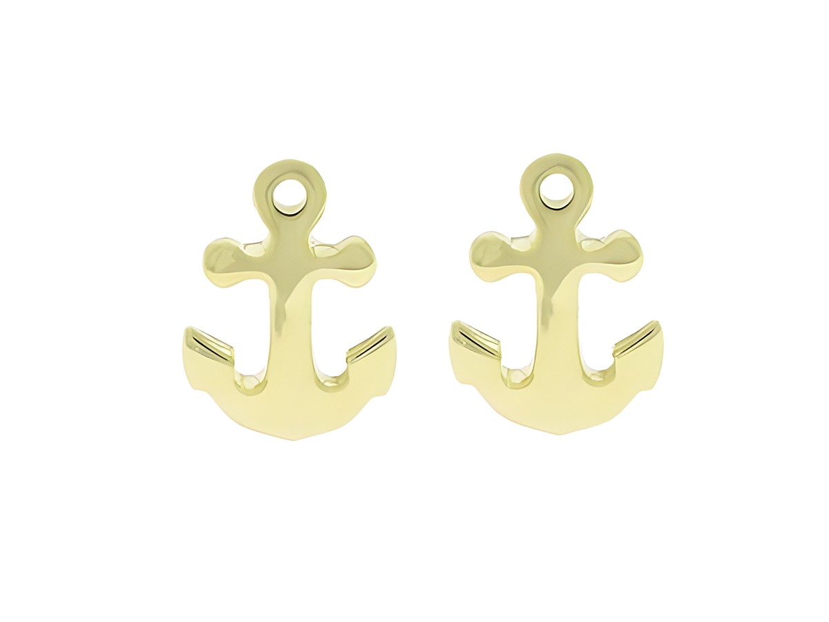 Ohrringe Stecker Anker Gold 333 trendig von Hersteller Juwelier Harnisch Technik und Freizeit, in einer glänzenden Ankerform, ideal für maritime Liebhaber und als modisches Accessoire.