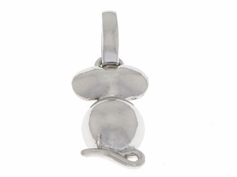 Anhänger Maus Rückansicht aus Silber rhodiniert, tierischer Charme, Hersteller Juwelier Harnisch, ideal für Tierliebhaber und Schmuckliebhaber.