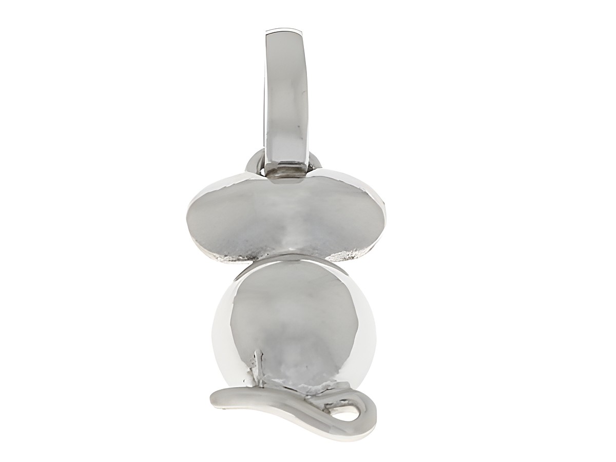 Anhänger Maus Rückansicht aus Silber rhodiniert, tierischer Charme, Hersteller Juwelier Harnisch, ideal für Tierliebhaber und Schmuckliebhaber.