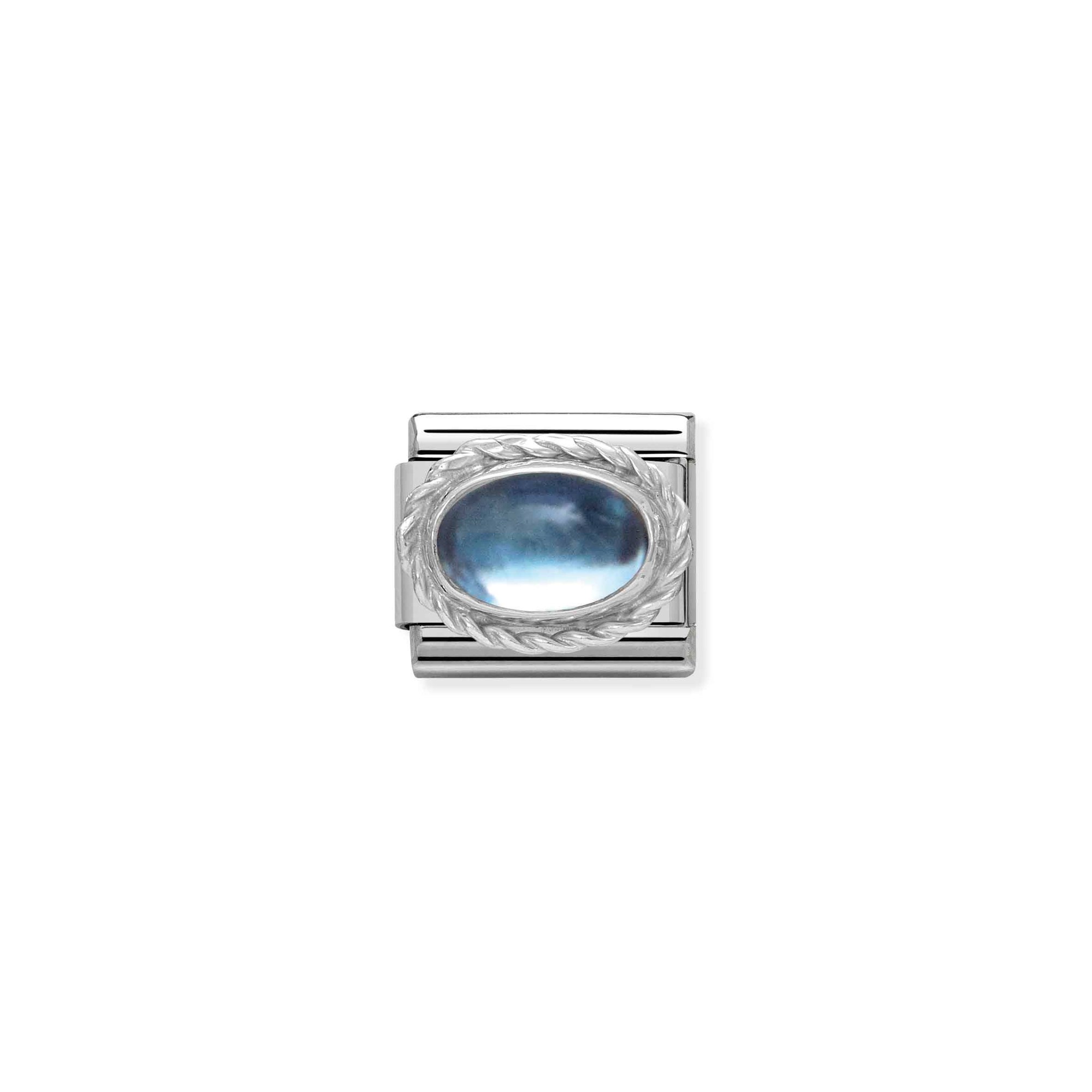 Nomination Composable Classic Charm Kordel Topas blau - Edelstahl, Sterling Silber