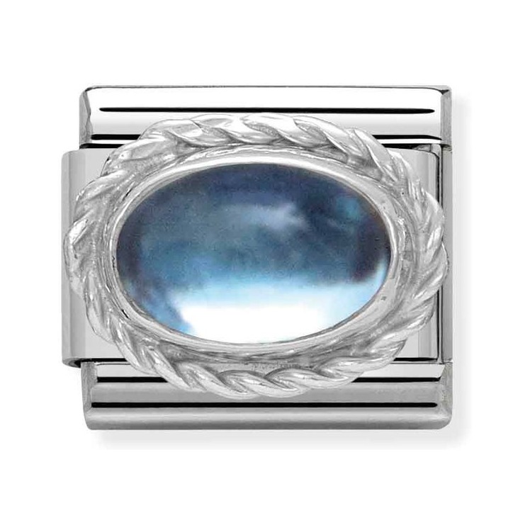 Nomination Composable Classic Charm Kordel Topas blau - Edelstahl, Sterling Silber