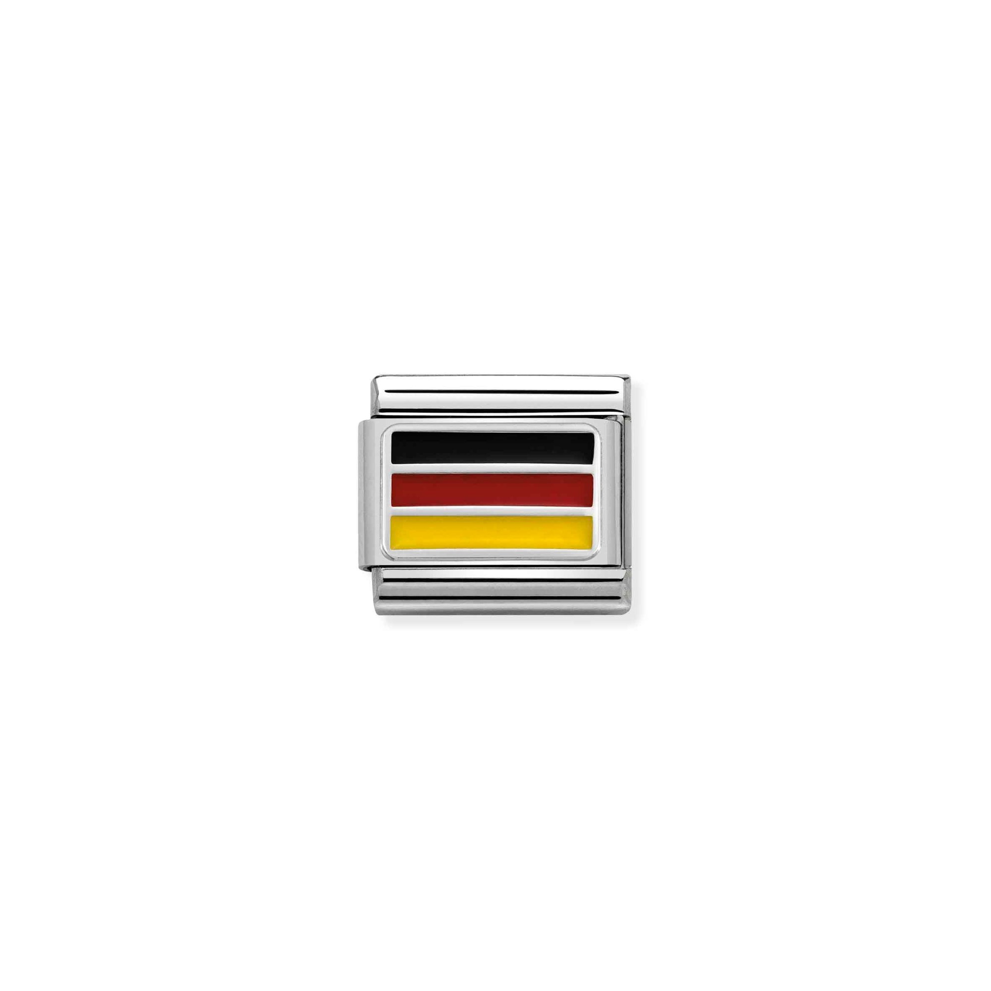 Nomination Composable Classic Charm Flagge Deutschland - Edelstahl, Sterling Silber, Emaille
