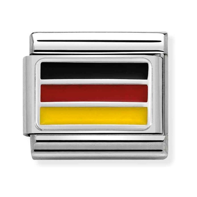 Nomination Composable Classic Charm Flagge Deutschland - Edelstahl, Sterling Silber, Emaille